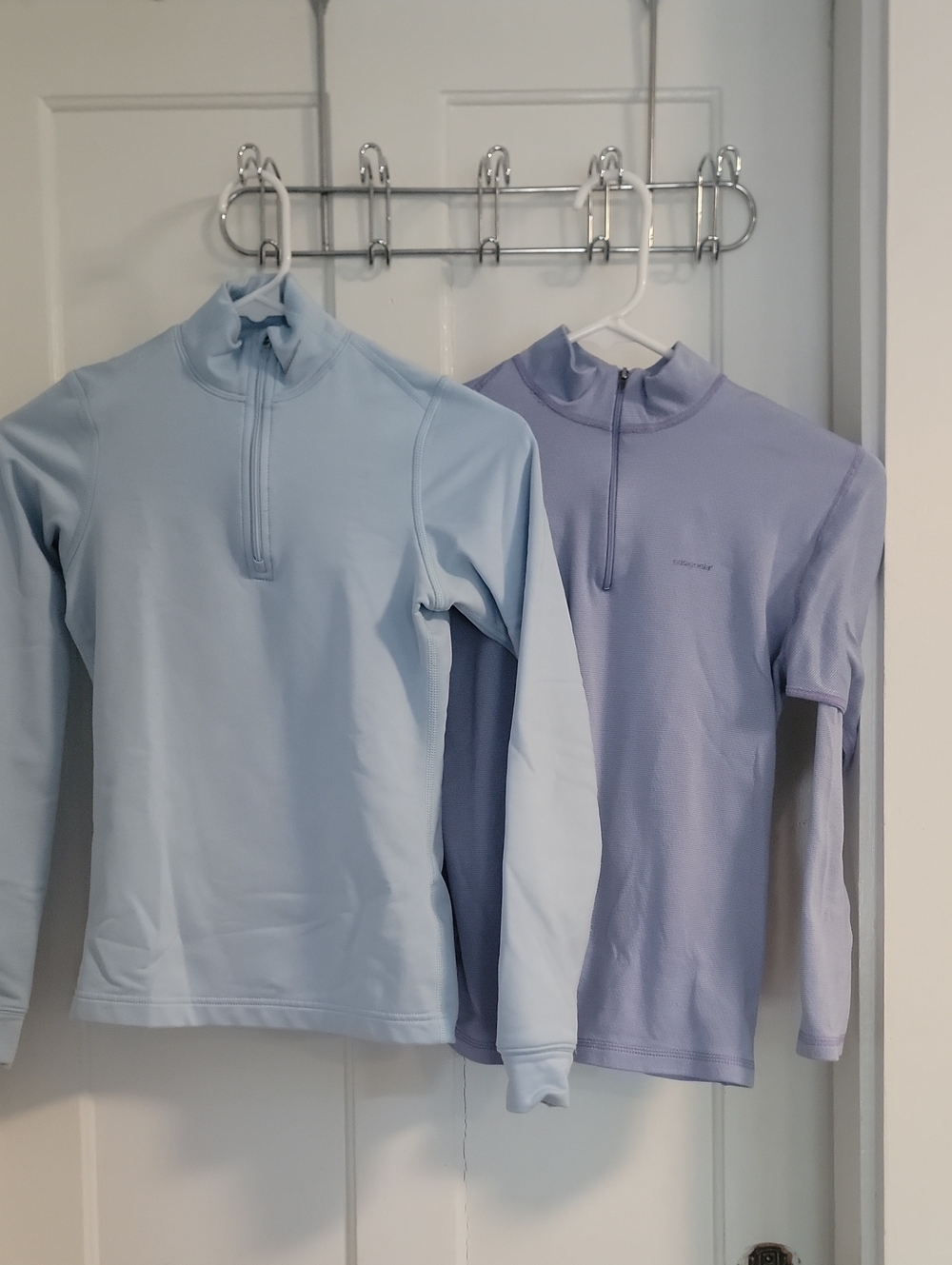 Patagonia Kids Light Blue and Lavender Quarter-Zip Tops